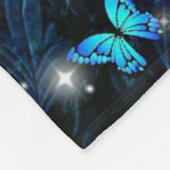 Elegant Blue Butterfly Fleecedecke (Ecke)