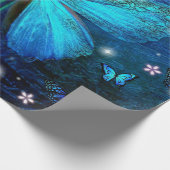 Elegant Blue Butterfly Geschenkpapier (Ecke)