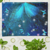 Elegant Blue Butterfly Geschirrtuch (Gefaltet)