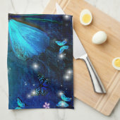 Elegant Blue Butterfly Geschirrtuch (Viertel Falte)