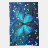 Elegant Blue Butterfly Geschirrtuch (Vertikal)