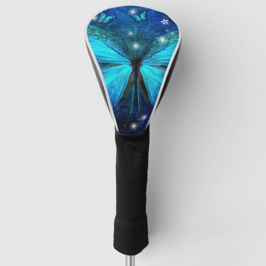 Elegant Blue Butterfly Golf Headcover (Vorderseite)