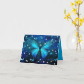 Elegant Blue Butterfly Karte (Gelbe Blume)