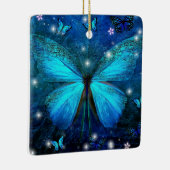 Elegant Blue Butterfly Keramikornament (Rechts)