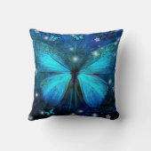 Elegant Blue Butterfly Kissen (Rückseite)