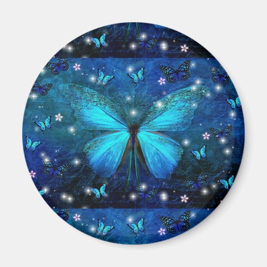 Elegant Blue Butterfly Magnet (Vorne)