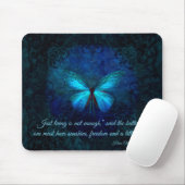 Elegant Blue Butterfly Mousepad (Mit Mouse)