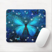 Elegant Blue Butterfly Mousepad (Mit Mouse)