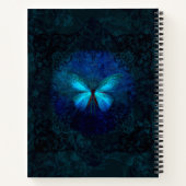 Elegant Blue Butterfly Name und ursprüngliche Vorl Notizblock (Rückseite)