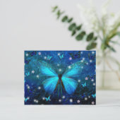 Elegant Blue Butterfly Postkarte (Stehend Vorderseite)