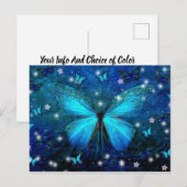 Elegant Blue Butterfly Postkarte (Vorne/Hinten)