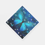 Elegant Blue Butterfly Serviette (Ecke)