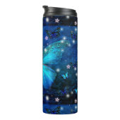 Elegant Blue Butterfly Thermosbecher (Nach rechts gedreht)