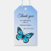 Elegant Blue Butterfly Vielen Dank Geschenkanhänger (Vorderseite)