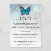 Elegant Blue Butterfly Wedding Details Begleitkarte (Vorderseite)