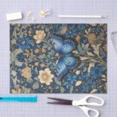 Elegant Blue Butterfly William Morris Inspiriert Seidenpapier (Handwerk)