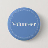 Elegant Blue Button-back Volunteer Buttons (Vorderseite)