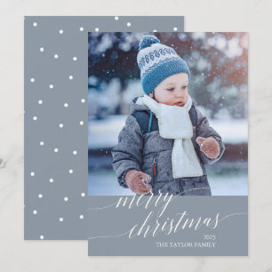 Elegant Blue Calligraphy Frohe Weihnachten Foto