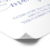 Elegant Blue Calligraphy Ratet wie viele Kisses Poster (Ecke)