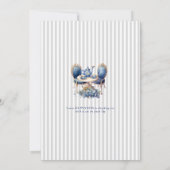 Elegant Blue Cat Party Invitation Template Einladung (Rückseite)
