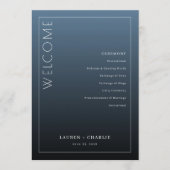 Elegant Blue Ceremony Program Programm (Vorderseite)