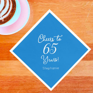 Elegant Blue Cheers bis 65 Jahre 65. Geburtstag Serviette