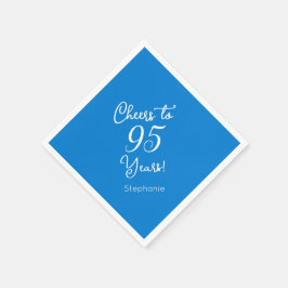 Elegant Blue Cheers zu 95 Jahren 95. Geburtstag Serviette