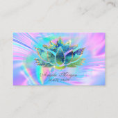 Elegant Blue Chic Lotus Blume Holographic Visitenkarte (Vorderseite)