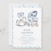 Elegant Blue Chinoiserie Boy Baby Shower