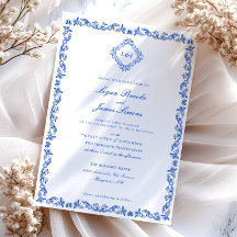 Elegant Blue Chinoiserie Einladung Hochzeit