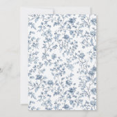 Elegant Blue Chinoiserie Flat Save The Date Card (Rückseite)