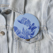 Elegant Blue Chinoiserie Floral Lotus Mandala Button (Beispiel)