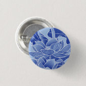 Elegant Blue Chinoiserie Floral Lotus Mandala Button (Vorne & Hinten)
