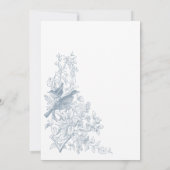 Elegant Blue Chinoiserie Natur & Vögel Geburtstag Einladung (Rückseite)