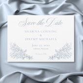 Elegant Blue Chinoiserie Natur & Vögel Hochzeit Save The Date