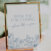 Elegant Blue Chinoiserie Vielen Dank für Ihr Komme Sockelschild