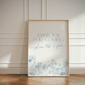 Elegant Blue Chinoiserie Vielen Dank für Ihr Komme Sockelschild