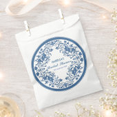 Elegant Blue Chinoiserie Viktorianisches Chinesisc Geschenktütchen (Ausgeschnitten)