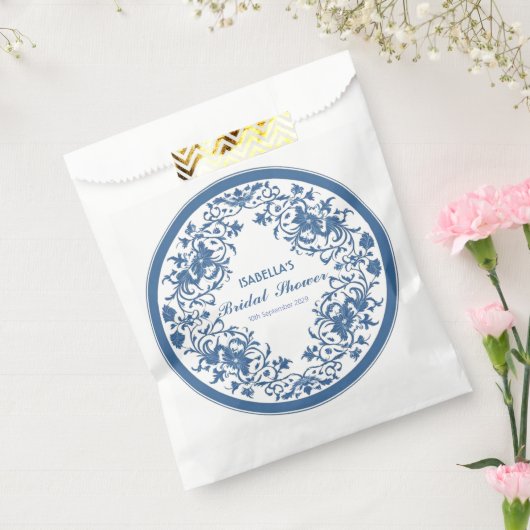 Elegant Blue Chinoiserie Viktorianisches Chinesisc Geschenktütchen (Versiegelt)