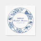 Elegant Blue Chinoiserie Viktorianisches Chinesisc Serviette (Vorderseite)