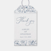 Elegant Blue Chinoiserie Wedding Geschenkanhänger (Vorderseite)