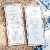 Elegant Blue Chinoiserie Wedding Program Einladung