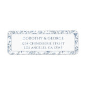 Elegant Blue Chinoiserie Wedding Return Address (Vorne)