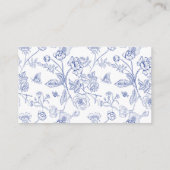 Elegant Blue Chinoiserie Wedding Website QR Code Begleitkarte (Rückseite)