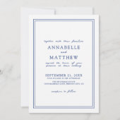 Elegant Blue Chinoserie Bird Floral Wedding Einladung (Vorderseite)