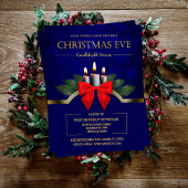 Elegant Blue Christmas Eve Candlelight Church Flyer