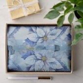 Elegant Blue Christmas Floral Balls Decoupage Seidenpapier (Geschenk)