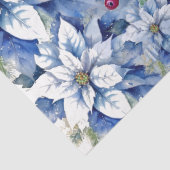 Elegant Blue Christmas Floral Candles Decoupage Seidenpapier (Detail)