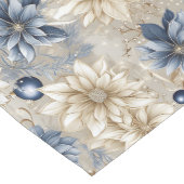 Elegant Blue Christmas Floral Mittelgroßer Tischläufer (Ecke)