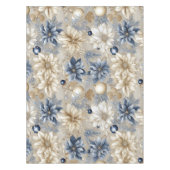 Elegant Blue Christmas Floral Tischdecke (Vorderseite)